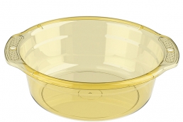 Plastic washbasin, circular and transparent for household use