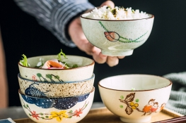 Japanese ceramic rice bowl 4